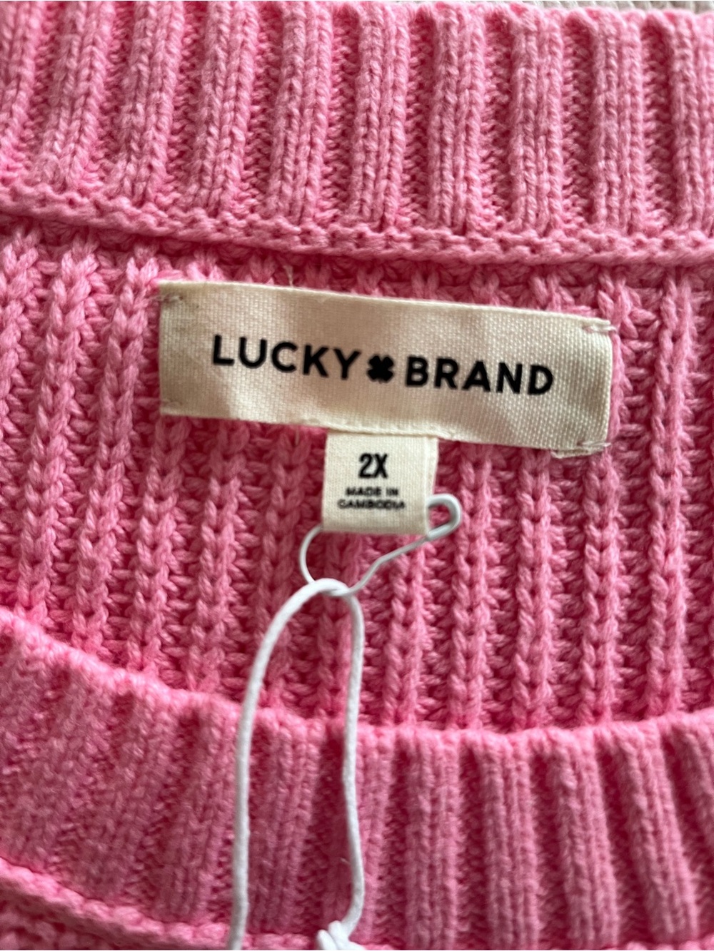 Lucky Brand Bubblegum Pink Crewneck Knit Sweater Women’s Size 2X - Picture 2 of 15